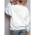 thumbnail image 2 of Merry Christmas Print Crew Neck Sweatshirt, Casual Long Sleeve Drop Shoulder Sweatshirt, Women's Clothing, 2 of 6
