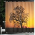 thumbnail image 4 of Ambesonne Tree Shower Curtain, Old Oak at Sunset View, 69"Wx84"L, Orange Brown, 4 of 5