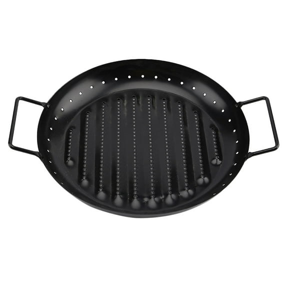 LEORX 1Pc Carbon Steel Outdoor Baking Tool in Black with Flat Base for Efficient Heat Distribution