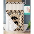 thumbnail image 2 of No Hook Shower Curtain with Snap in Liner, Bear Paw Vintage Boho Vintage Pattern Hotel Shower Curtains for Bathroom, Washable Shower Curtain Liner Set with Mesh Top Window, 36"x72", 2 of 6
