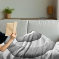 thumbnail image 3 of Spires Soft Flannel Fleece Blanket, Spiral Dimensional Curve Turns Around an Axis Rotary Parallel to Ring Center Design Image, Cozy Plush for Indoor and Outdoor Use, 60" x 80", Black, by Ambesonne, 3 of 5