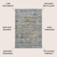 thumbnail image 3 of JONATHAN Y WASHABLE 4 x 6 Area Rug, Alanya Ornate Medallion - Gray/Mustard, WSH100D-4, 3 of 9