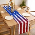 thumbnail image 3 of Red Blue Table Runner - 120 Inch Long, Kitchen Dining Table Runner Dresser Scarves, Ombre Stars Stripes Rustic US Flag Blood Farmhouse Decor for Coffee Tables Wedding Party Banquet, 3 of 8