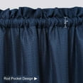 thumbnail image 3 of Zzistar Waffle Plaid Water Repellent Rod Pocket Tier Curtains, Pack of 2, Navy, 3 of 7