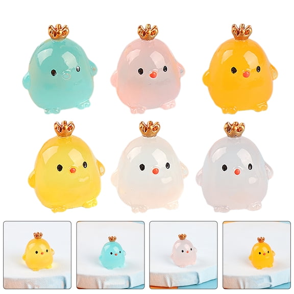 HOOWIFFY 12-Piece Mini Resin Animal Figurine Collection, Adorable Chick Statues for Desk Decor and Collectible Display Set
