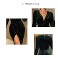 thumbnail image 4 of Women Ruched Bodycon Elegant Bodycon Dress Long Sleeve Wrap Side Asymmetrical Party Dress Cocktail Party Dress, 4 of 9