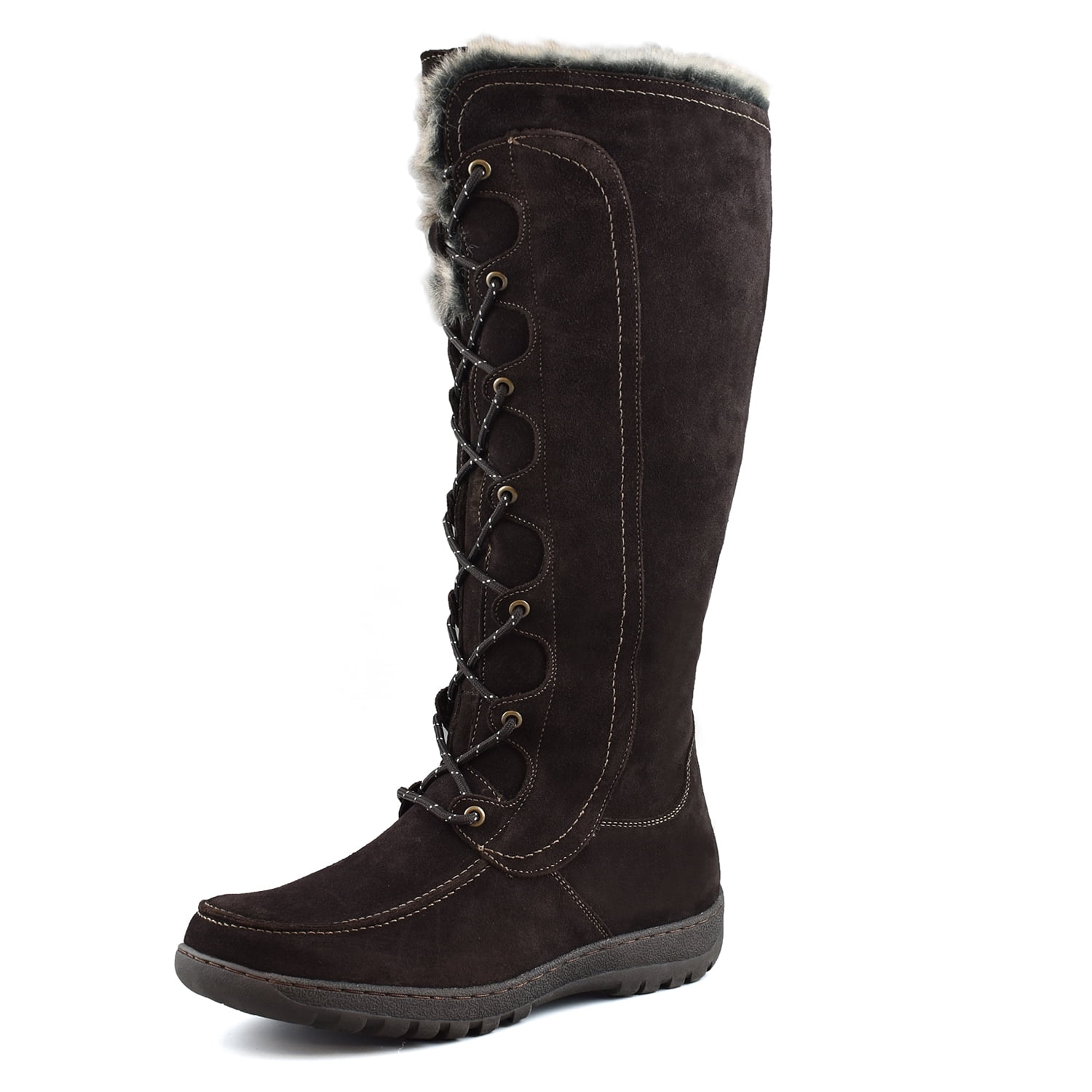 Comfy Moda Women's Tall Snow Winter Boots | Suede Leather | Fur Lined ...