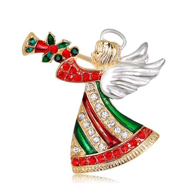 1 broche de Navidad para mujer, broche de ángel brillante, bonito accesorio de Navidad para mujer JAMW Sencillez