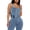 Blue3, variant on Women Jumpsuits Dressy Sleeveless Baggy Long Pants Strapless One Piece Jumpsuits Baggy Overalls Crewneck Date Night Formal Womens Rompers For Summer L