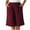 Wine, variant on Lenpel Bermuda Shorts for Women Summer Casual Elastic High Waisted Wide Leg Shorts Knee Length Shorts with Pockets