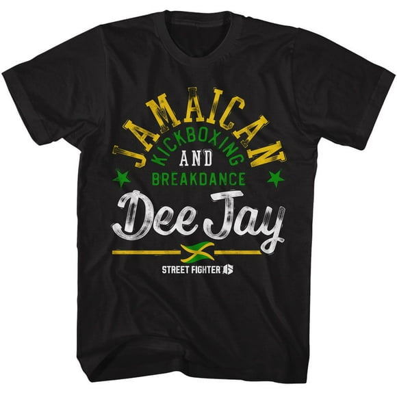 T-Shirt pour Adulte Noir Jamaïcain Street Fighter Dee Jay m