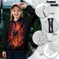 thumbnail image 6 of Uorisanigo Girls Half Zip Sweatshirt Fall Fashion Outfits Clothes Flame Wolf Long Sleeve Cropped Pullover Hoodies Lightweight Pullover Jackets Athletic Tops for Sports and Daily Wear, 6 of 7