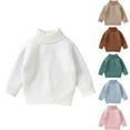 thumbnail image 4 of KAUOD Toddler Pullover Sweater Ribbed Knit Cotton Crew Neck Sweater Baby Girls Soft Plain Long Sleeve Tops Clothes, 4 of 4