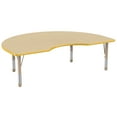 thumbnail image 1 of ECR4Kids 48in x 72in Kidney Everyday T-Mold Adjustable Activity Table Maple/Yellow/Sand - Chunky Leg, 1 of 3
