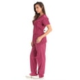 thumbnail image 2 of Just Love Women's Medical Scrub Sets with Tie-Back - Comfortable and Durable Scrubs (Burgundy, X-Small), 2 of 2