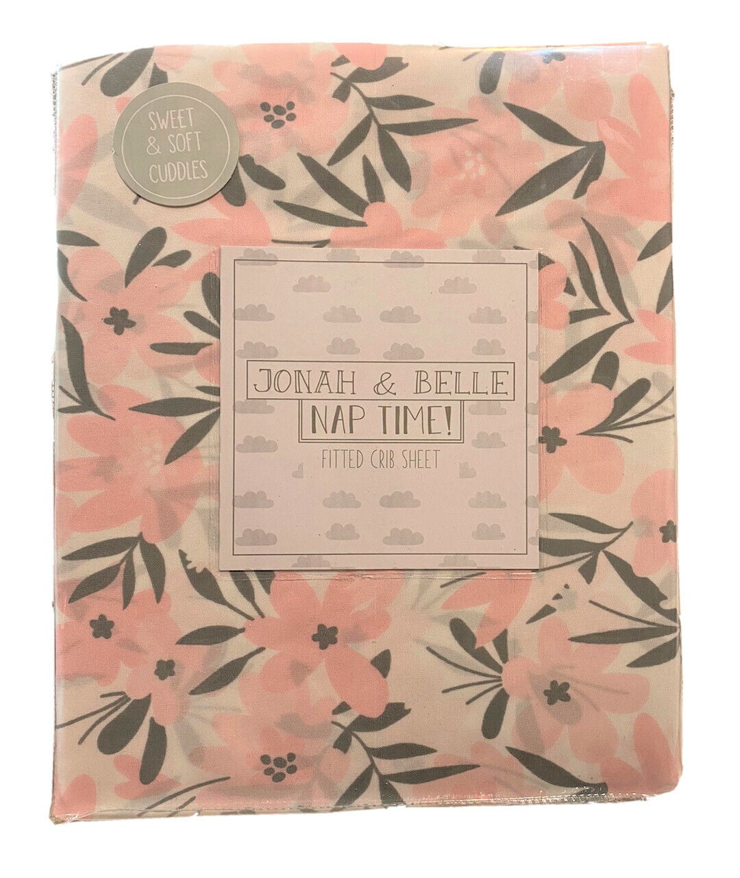 JONAH & BELLE CRIB SHEET FLOWERS PINK GIRLS FITTED BABY TODDLER