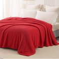 thumbnail image 4 of Whale Flotilla Twin Size Fuzzy Fleece Blanket, 60"x80" Fluffy Warm Soft Jacquard Bed Blankets for Fall Winter, Lightweight and Cozy, Red, 4 of 11