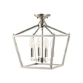 thumbnail image 5 of JONATHAN Y Plains Mini Lantern 12" 4-Light Iron Modern Farmhouse Pagoda LED Semi Flush Mount Lantern, Nickel, JYL7610D, 5 of 9