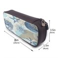 thumbnail image 3 of Lsque Algae Corals and Seashells Printed Big Capacity PU Leather Pencil Case Large Pencil Pouch Stationery Pen Bag Pencil Holder for Teen, 3 of 6