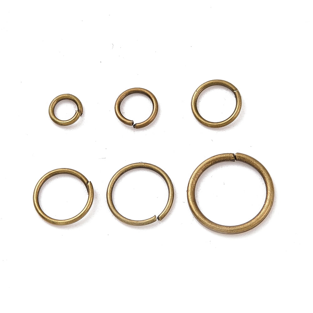 Iron Open Jump Rings Round Mixed Size Bronze 4~10x0.7~1mm 18~21 Gauge diy