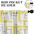 thumbnail image 5 of 36 Inch Kitchen Curtains Yellow and Grey Geometric Abstract Art Window Curtains and Valances Set of 3, White Modern Art Background Short Tier Curtain for Kitchen,Vintage Small Kitchen Decor, 5 of 5