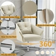 thumbnail image 4 of Modern Accent Chair Swivel Accent Chairs for Living Room Upholstered Swivel Chairs Desk Chair Arm Chair with Metal Legs, 4 of 7