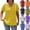 Yellow, variant on Sheghy Womens Tops Plus Size Women's Spring/Summer Casual Solid Color Short-Sleeved Button-Up T-Shirt Top Yellow XXL