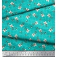 thumbnail image 2 of Soimoi Green Georgette Viscose Fabric Check & Floral Printed Fabric 1 Yard 42 Inch Wide, 2 of 6