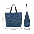 thumbnail image 5 of Pofeuu Shark Print Reusable Grocery Bags - Washable, Foldable, Packable Tote, Large Handles, Heavy Duty, Zippered Top Pouch, 5 of 8
