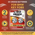 thumbnail image 3 of Pilas CR2032 Key Battery Outlet, paquete de 2 para control remoto de llave BMW, 3 of 8