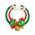 thumbnail image 1 of Christmas Pet Collar Friendly to Skin Exquisite Pattern Elastic Adjustable Non-Irritating Dress Up Polyester Bow-knot Style Pet Cat Collar with Bell Pendant Decor Pet Supplies, 1 of 10