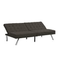 thumbnail image 6 of Living Room Futon Sofa Bed with Armrest, Modern Fabric Sofa Couch, Recliner Couch Futon Sofa Bed with Solid Wood Legs, 2 Soft Pillows, Multiangle Backrest, Mid Century Couches and Sofas, Q14133, 6 of 13