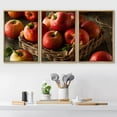 thumbnail image 2 of wall26 - 3 Piece Framed Canvas Wall Art - Raw Red Fuji Apples in a Basket - Modern Home Art Stretched and Framed Ready to Hang - 24"x36"x3 NATURAL, 2 of 5