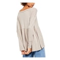 thumbnail image 2 of FREE PEOPLE Womens Beige Long Sleeve Jewel Neck Baby Doll Top Size: M, 2 of 4