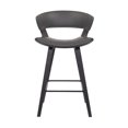 thumbnail image 3 of Pemberly Row Contemporary 26" Wood Counter Stool in Gray/Black, 3 of 6