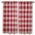 thumbnail image 2 of Christmas Red Plaid Lattice Wood Grain Curtains Home Decor Living Room Kitchen Balcony Room Window Curtain Bedroom Decoration, 2 of 6