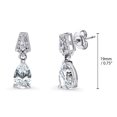 thumbnail image 4 of BERRICLE Sterling Silver Vintage Inspired Art Deco Wedding Cubic Zirconia CZ Necklace and Earrings Set for Women, Rhodium Plated, 4 of 7