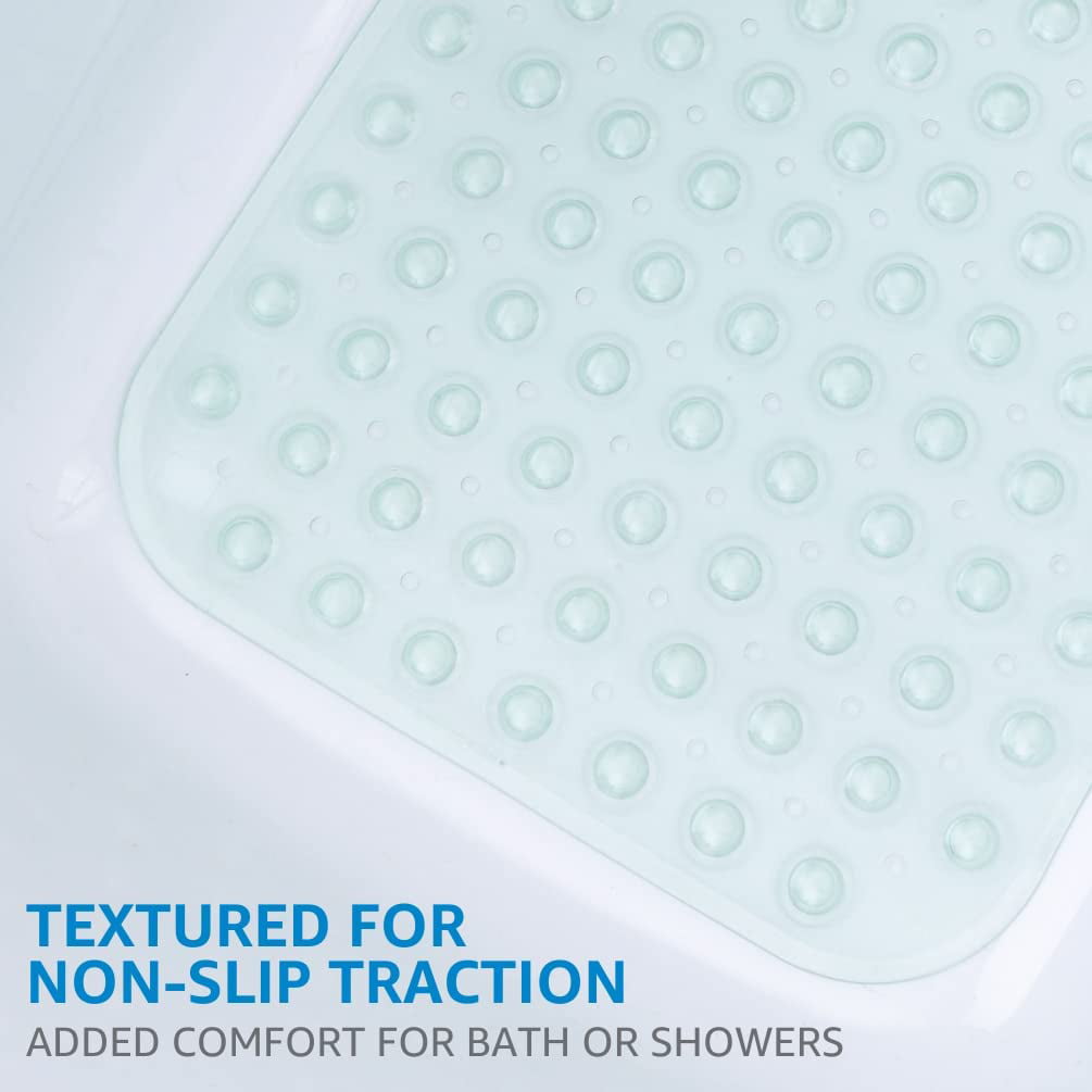 Xl Non-slip Bathtub Mat With Drain Holes Navy Blue - Slipx