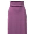 thumbnail image 4 of A2Y Women's Basic Foldable High Waist Floor Length Maxi Skirts Egg Plant M, 4 of 5