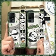 thumbnail image 6 of KDY-Phone Case For TCL 40XL/40T/T608D/Lively Jitterbug Smart4, Anti-knock Wristband Soft case Cute Cartoon Panda Lanyard Protective Silicone Dirt-resistant Ring Wrist Strap Kickstand, 6 of 9