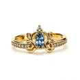 thumbnail image 3 of 925 Sterling Silver Princess Blue Zircon Carriage Ring Women Finger Ring For Party Jewelry, 3 of 5