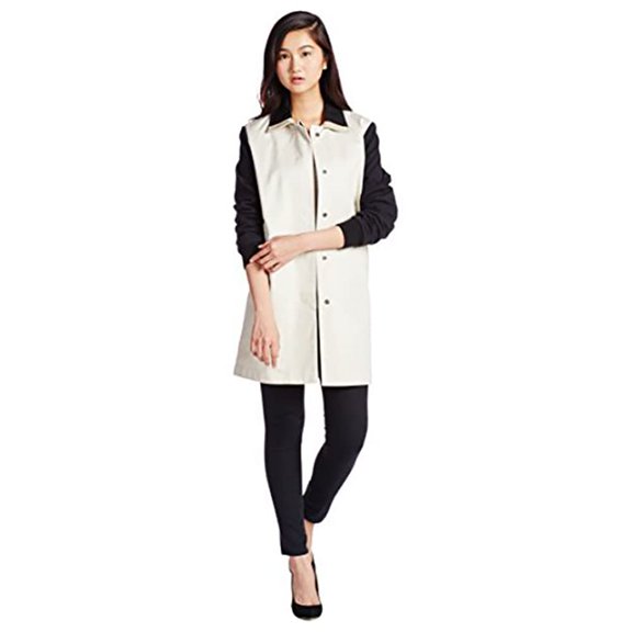 Diesel Womens G-Brina Longline Overcoat Jacket Black/White XS