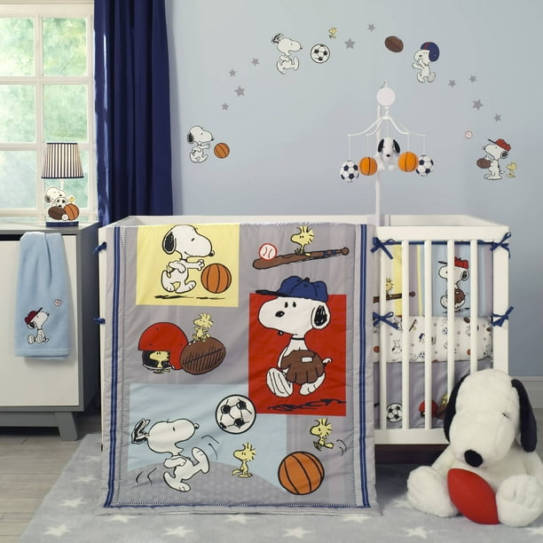 Bedtime Originals Snoopy Sports 3Piece Crib Bedding Set