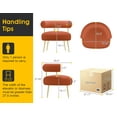 thumbnail image 5 of SEYNAR Mid Century Sherpa Accent Chair,Fluffy Round Upholstered Bucket Armchair,Vanity Chair Side Corner Sofa for Living Room,Office(Orange), 5 of 6