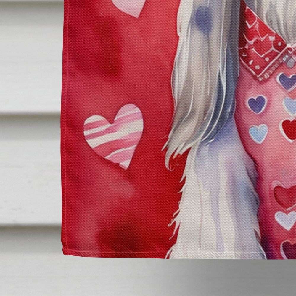Afghan Hound My Valentine House Flag 28 in x 40 in