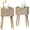 Natural, variant on Nightstand Set of 2, Small Bed Side Table with Fluted Door, End Table with Solid Wood Legs, Mid-Century Bedside Table for Bedroom Small Space