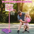 thumbnail image 4 of Canasta de baloncesto GMAOPHY Kids con soporte ajustable rosa para niños de 3 a 8 años, 4 of 7