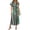 Green, variant on Women's Striped Shirt Collar Dress Blue L