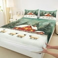 thumbnail image 3 of jejeloiu Cute Sheep Full Size Sheets,Happy New Year Bed Sheets,Red Green White Sheet Sets For Children,Super Cozy Room Decor,4pcs, 3 of 7