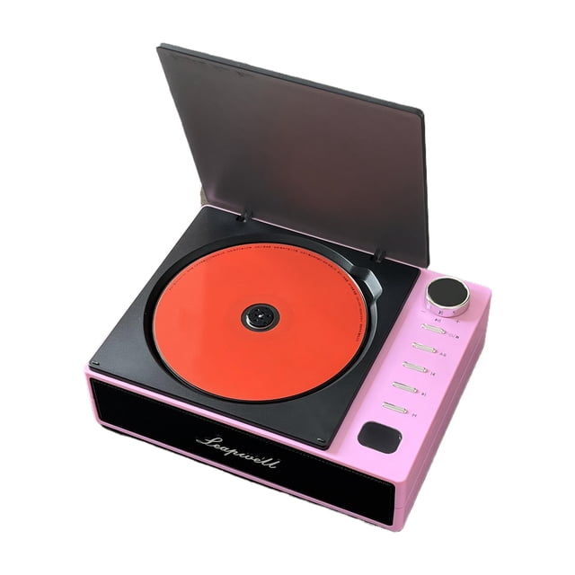 Inteprter Reproductor de CD portátil ABS con control remoto y USB-C de carga rápida, reproductor de disco CD pequeño y portátil Cables de audio/vídeo púrpura